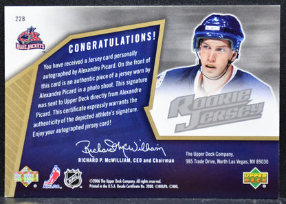 2005-06 SPx Rookie Jersey Auto Alexandre Picard RC Auto 0349/1999 Jersey 6594