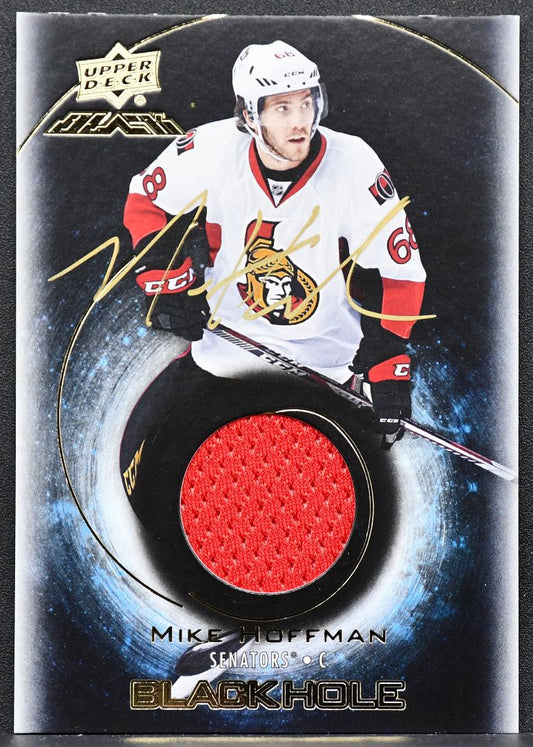 2016-17 UD Black Hole Relics Mike Hoffman BH-MH Ottawa Senators Auto Jersey 2943