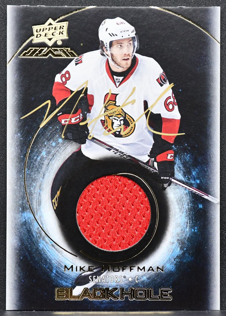 2016-17 UD Black Hole Relics Mike Hoffman BH-MH Ottawa Senators Auto Jersey 2943
