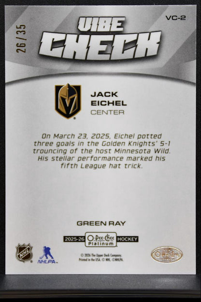 2025-26 O Pee Chee Platinum Vibe Check Green Ray Eichel 26/35 7948