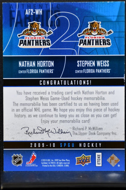 2009-10 SP Game Used Authentic Dual Fabrics Weiss/Horton /100 Jersey 9119