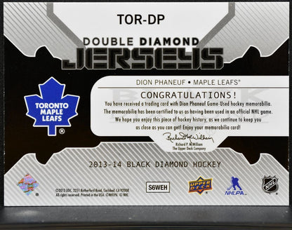 2013-14 UD Black Diamond Double Jerseys Dion Phaneuf TOR-DP Jersey 5433