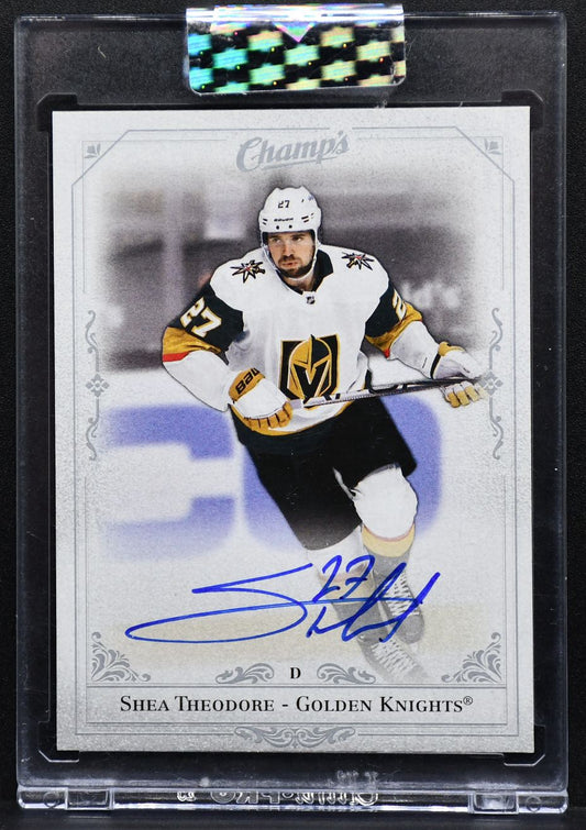 2020-21 UD Clear Cut Champ's Shea Theodore C-TH Vegas Golden Knights Auto