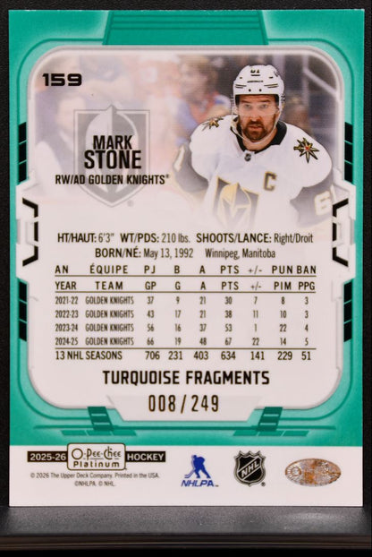 2025-26 O Pee Chee Platinum Turquoise Fragments Stone 008/249 7955