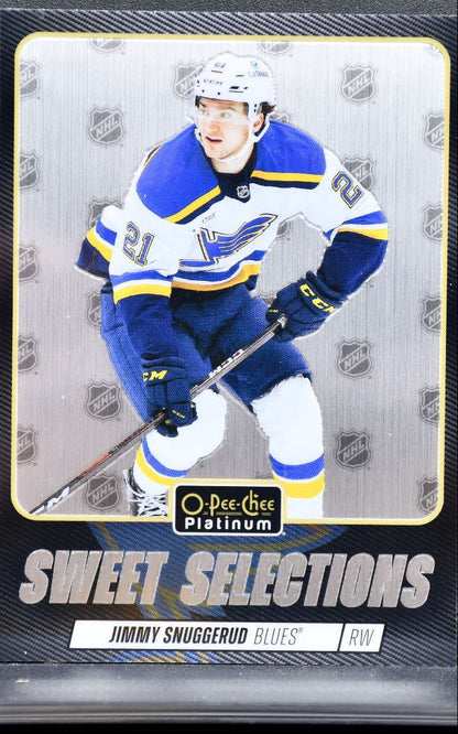 2025-26 O-Pee-Chee Platinum Sweet Selections Jimmy Snuggerud SS-3 Blues RC 3710