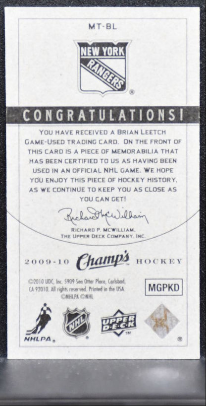 2009-10 Upper Deck Champ's Threads Brian Leetch New York Rangers Jersey 2103
