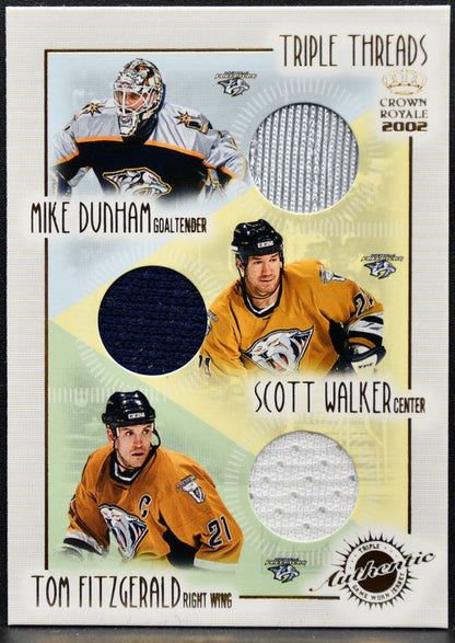 2001-02 Pacific Crown Royale Triple Threads Dunham/Walker/Fitzgerald Jersey 2257
