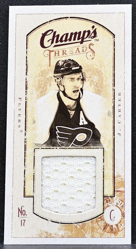 2009-10 Upper Deck Champ's Mini Threads Jeff Carter MT-JC Flyers Jersey 6656