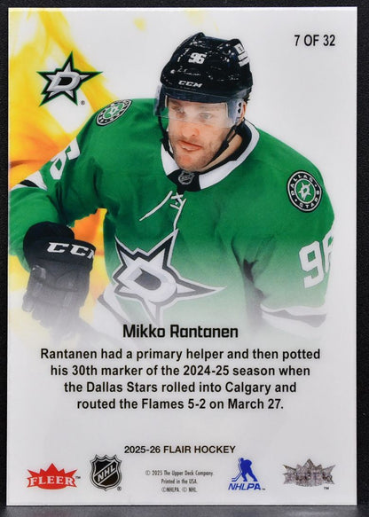 2025-26 Flair Hot Hues Mikko Rantanen 7 Dallas Stars 6241