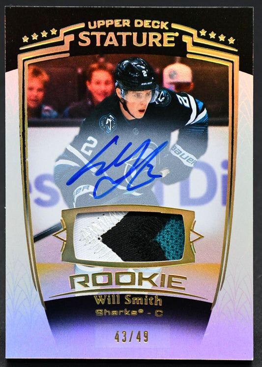 2024-25 UD Stature Rookie Auto Patch Will Smith 34 RC Auto 43/49 Patch