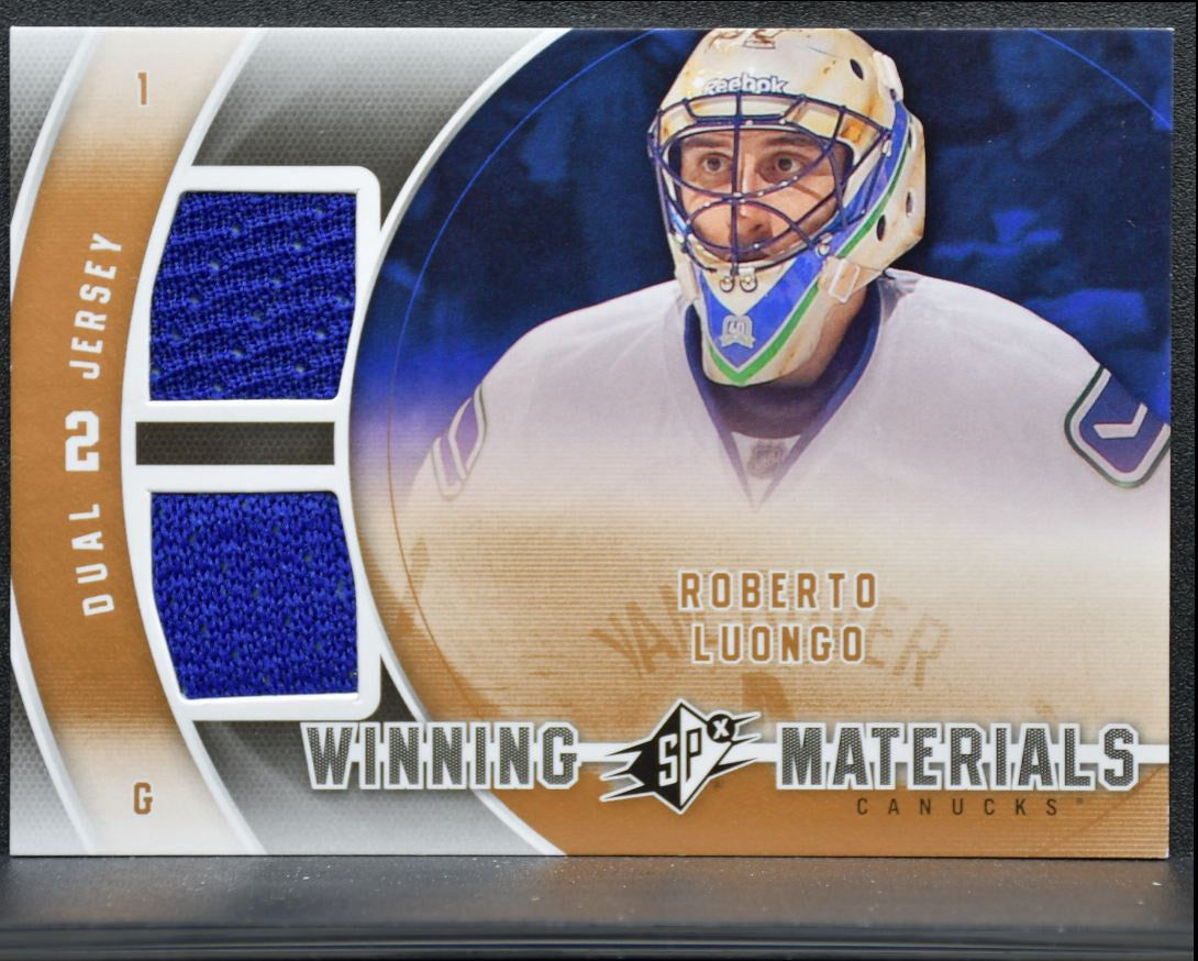 2011-12 SPx Winning Materials Dual Jersey Luongo Canucks Jersey 5273
