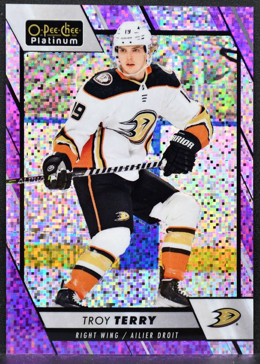 2023-24 O-Pee-Chee Platinum Violet Pixels Troy Terry 95 Anaheim Ducks 245/299 7062