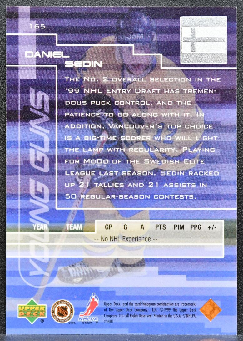 1999-100 Upper Deck Young Guns Daniel Sedin 165 Sweden RC 5138