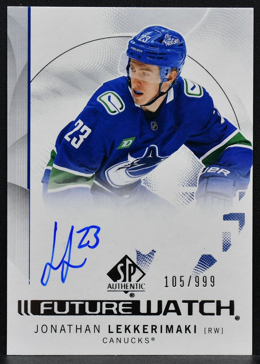 2024-25 SP Authentic Future Watch Auto Jonathan Lekkerimaki 199 RC Auto 105/999