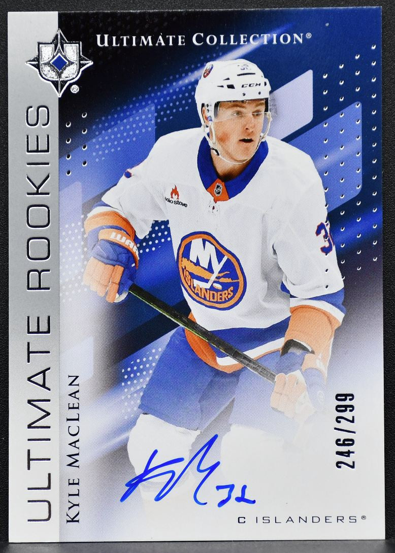 24-25 UD Ultimate Collection RCs Auto Kyle MacLean 170 Islanders RC Auto 246/299 3148