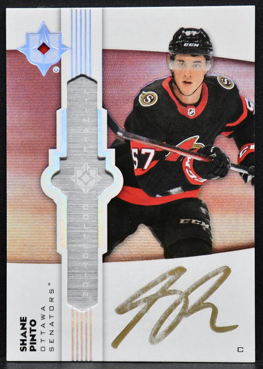 2022-23 UD Ultimate Collection Emblems Auto Shane Pinto UE-PI Auto