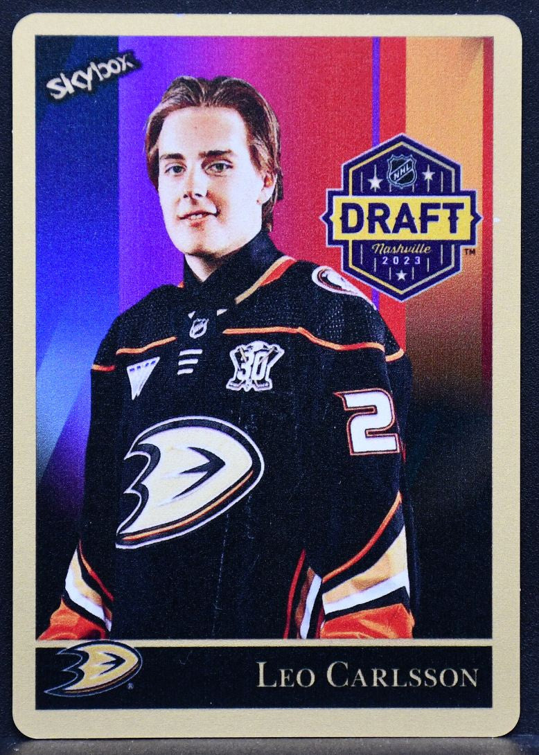 2023-24 Skybox Metal Universe 1990 Retro Rookie Card Leo Carlsson 26
