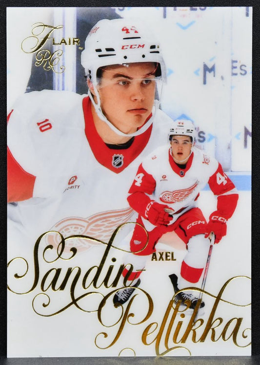 2025-26 Flair Axel Sandin-Pellikka 200 Detroit Red Wings RC 4445