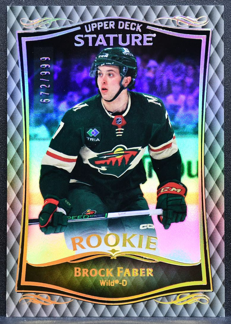 2023-24 Upper Decl Stature Rookie Brock Faber 40 Minnesota RC 672/999 1280
