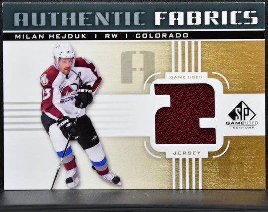 2011-12 SP Game Used Authentic Fabrics Milan Hejduk AF-HE Jersey 6782