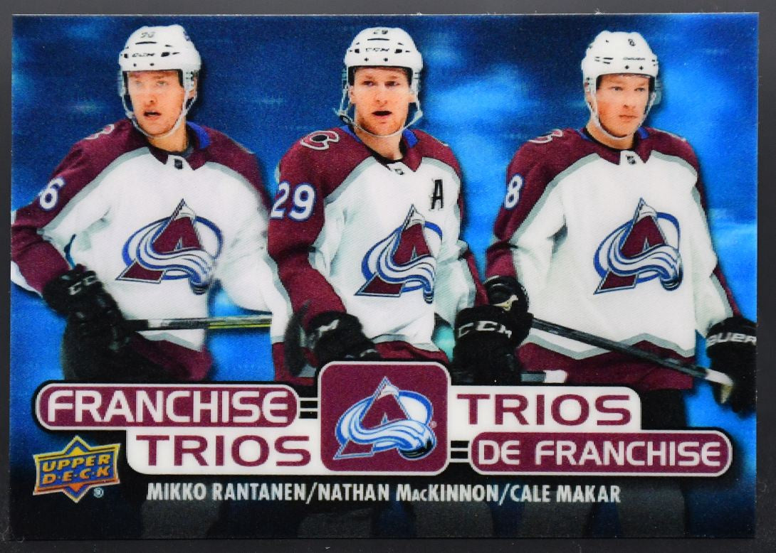 2020-21 UD Tim Hortons Rantanen / MacKinnon / Makar T-8 Colorado Avalanche