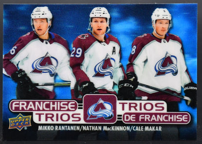 2020-21 UD Tim Hortons Rantanen / MacKinnon / Makar T-8 Colorado Avalanche