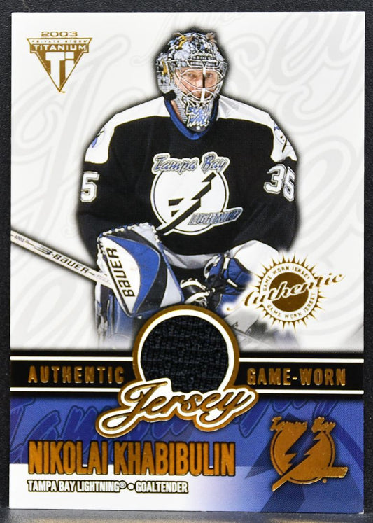 2002-03 Pacific Private Stock Titanium Nikolai Khabibulin Lightning Jersey 6784