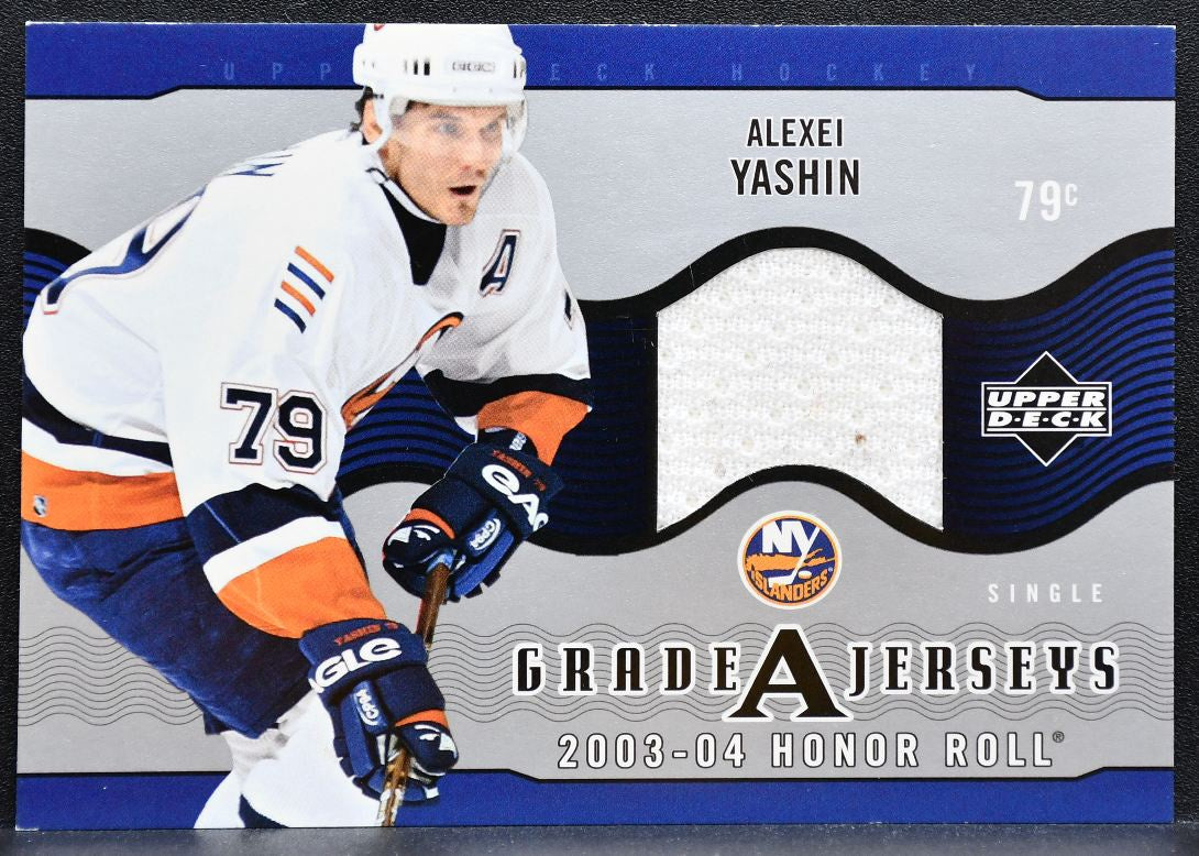 2003-04 UD Honor Roll Grade A Jerseys Alexei Yashin GA-AY Islanders Jersey 0226