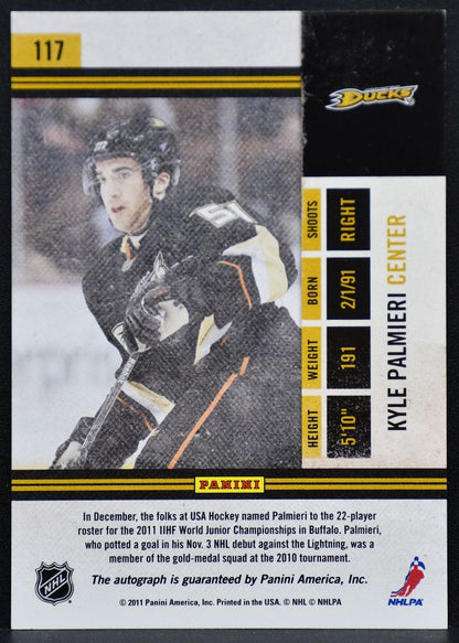 2010-11 Playoff Panini Playoff Contenders Ticket Palmieri 117 Ducks RC Auto 1790