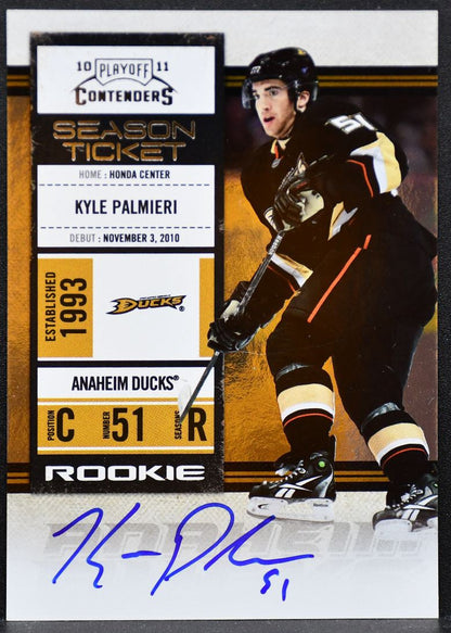 2010-11 Playoff Panini Playoff Contenders Ticket Palmieri 117 Ducks RC Auto 1790
