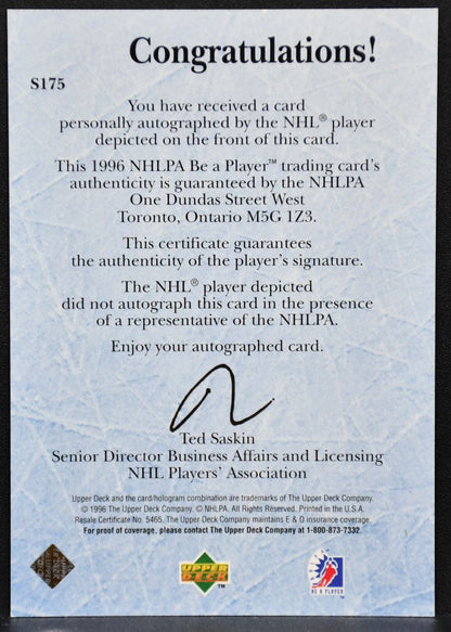 1996-97 Upper Deck Be A Player Rookie Quotebook Jere Lehtinen S175 RC Auto 3733
