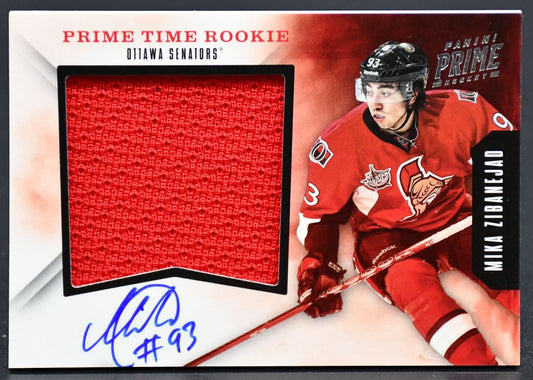 2012-13 Panini Prime Prime Time Rookie Mika Zibanejad 18 Auto 45/50 Jersey