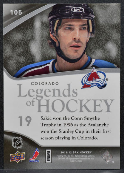 2011-12 SPx Legends of Hockey Joe Sakic 105 Colorado Avalanche 286/499 6422