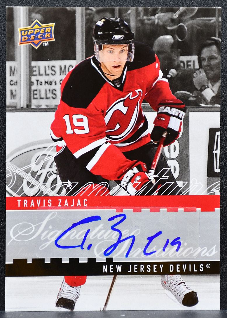 2008-09 Upper Deck Series 2 Signature Sensations Travis Zajac Devils Auto 1056