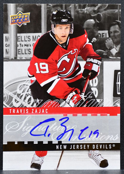 2008-09 Upper Deck Series 2 Signature Sensations Travis Zajac Devils Auto 1056