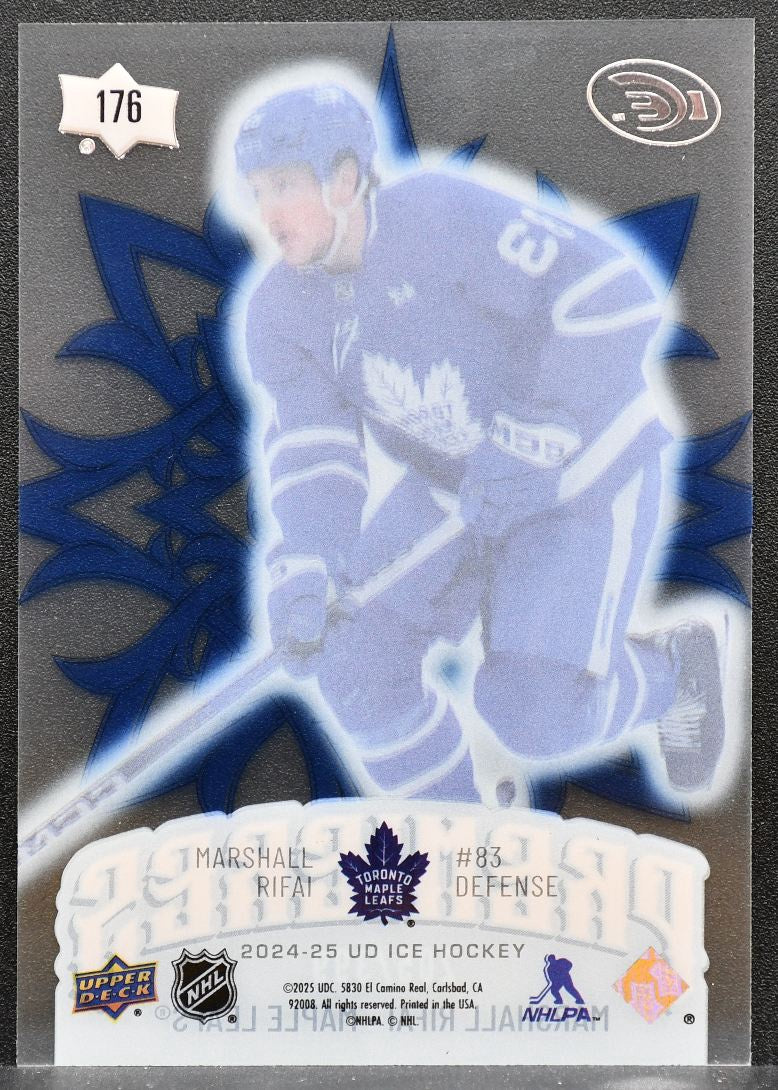 2024-25 Upper Deck Ice Premieres Blue Marshall Rifai Maple Leafs RC 205/399 6908