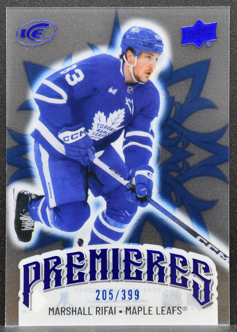 2024-25 Upper Deck Ice Premieres Blue Marshall Rifai Maple Leafs RC 205/399 6908