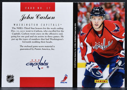 2011-12 Panini Elite Materials John Carlson 27 Washington Capitals Jersey 0710