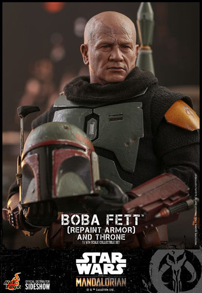Coffret figurine Boba Fett (armure repeinte) et trône à l'échelle 1/6 par Hot Toys