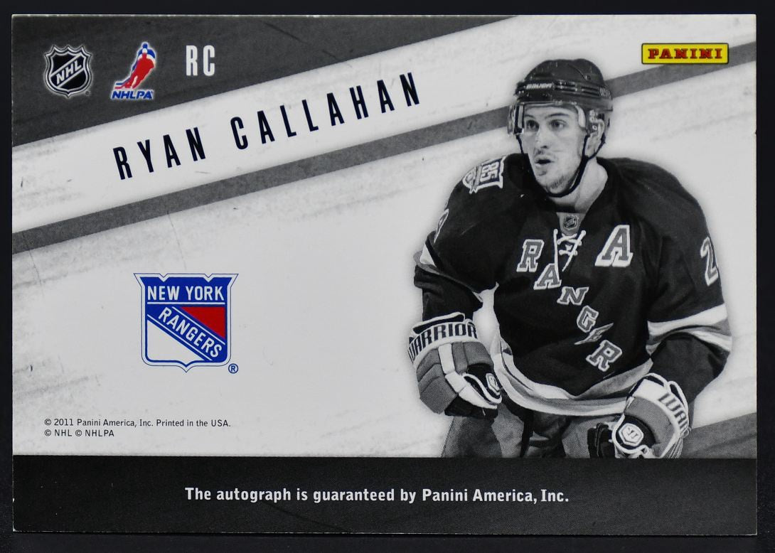 2010-11 Panini Zenith Yours Truly Auto Ryan Callahan RC RC Auto