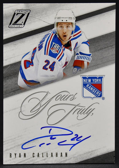 2010-11 Panini Zenith Yours Truly Auto Ryan Callahan RC RC Auto
