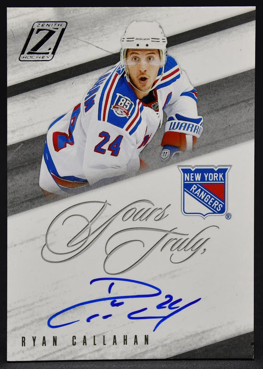 2010-11 Panini Zenith Yours Truly Auto Ryan Callahan RC RC Auto
