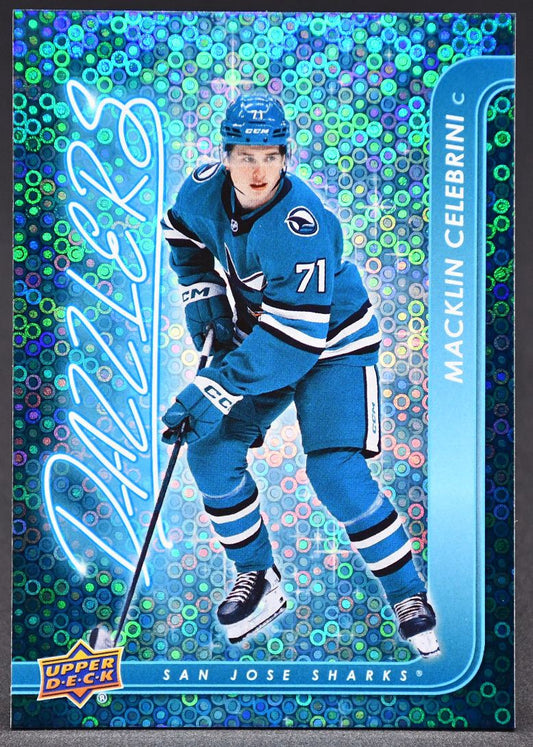 2024-25 UD Extended Series Dazzlers Blue Macklin Celebrini DZ-128