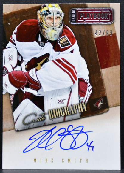 2013-14 Panini Playbook AUTOBiography Mike Smith Phoenix Coyotes Auto 42/99 3906