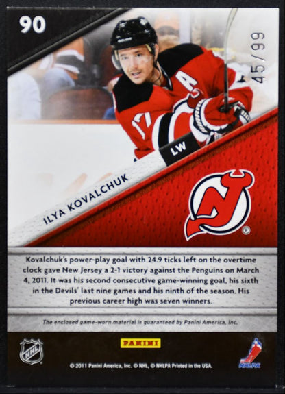 2011-12 Panini Certified Fabric of the Game Ilya Kovalchuk 45/99 Jersey 5432
