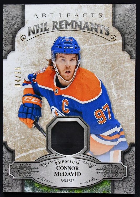 2019-20 UD Artifacts NHL Remnants Premium Connor McDavid NR-CM 04/25 Jersey