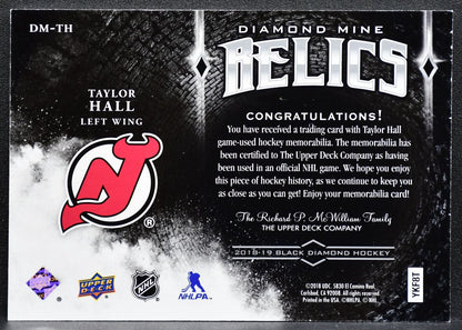 2018-19 UD Black Diamond Mine Relics Taylor Hall DM-TH Devils Jersey 4428
