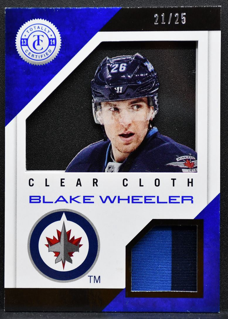 2013-14 Panini Totally Certified Clear Cloth Blue Prime Wheeler 21/25 Patch 4966
