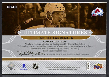 2013-14 UD Ultimate Collection Signatures Veterans Gabriel Landeskog US-GL Auto