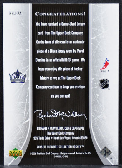 2005-06 UD Ultimate Collection National Heroes Demitra 115/225 Jersey 3100